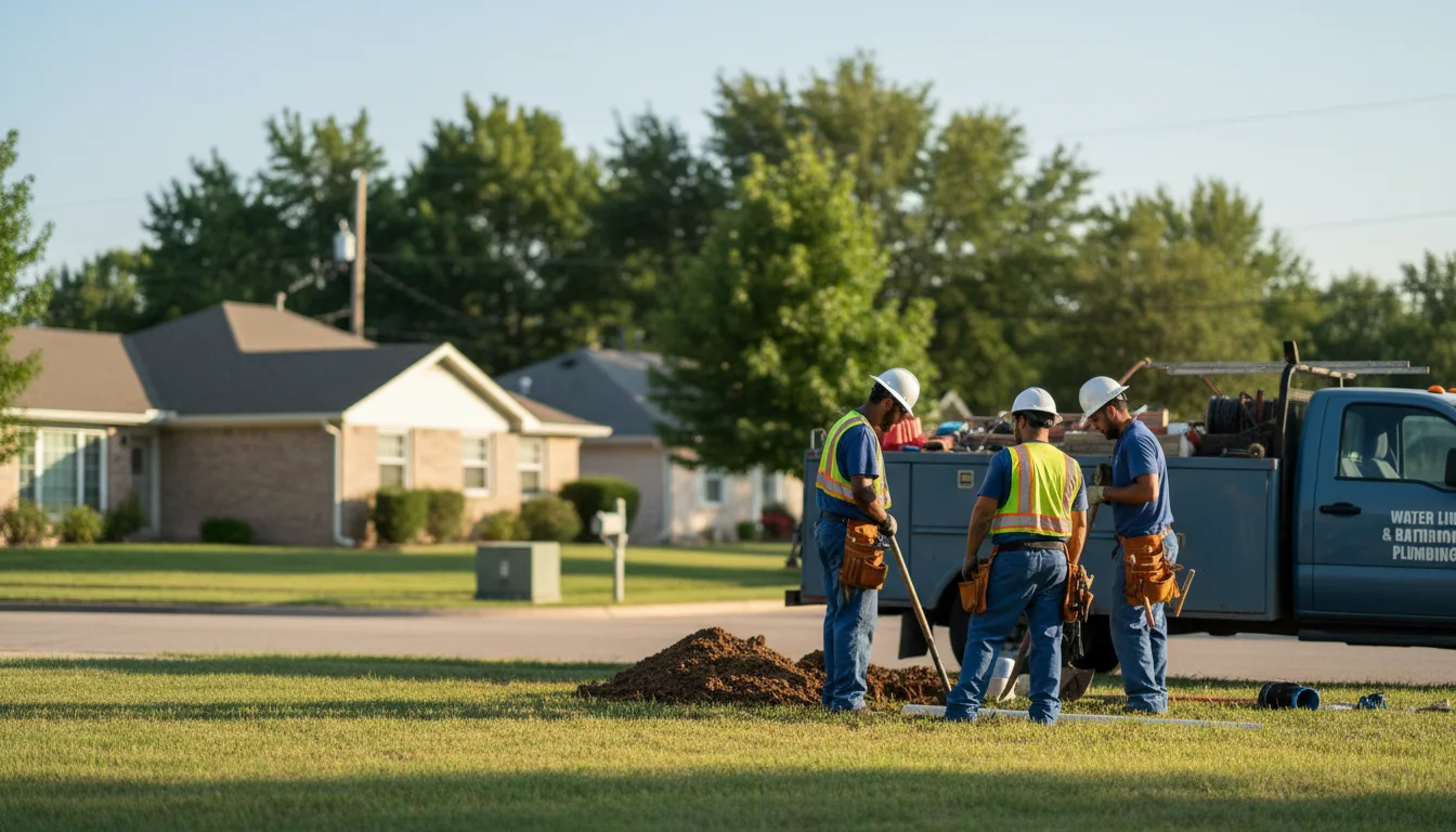 Residential water line and bathroom plumbing service in Paris, MS